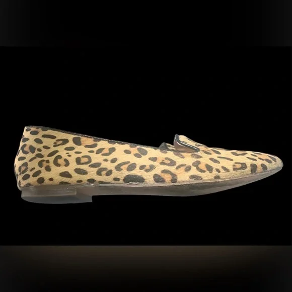 🐆SOLD🌴J Crew Cora Leopard Print Calf Hair Flat Shoe Loafer Size 6.5 - Picture 4 of 8